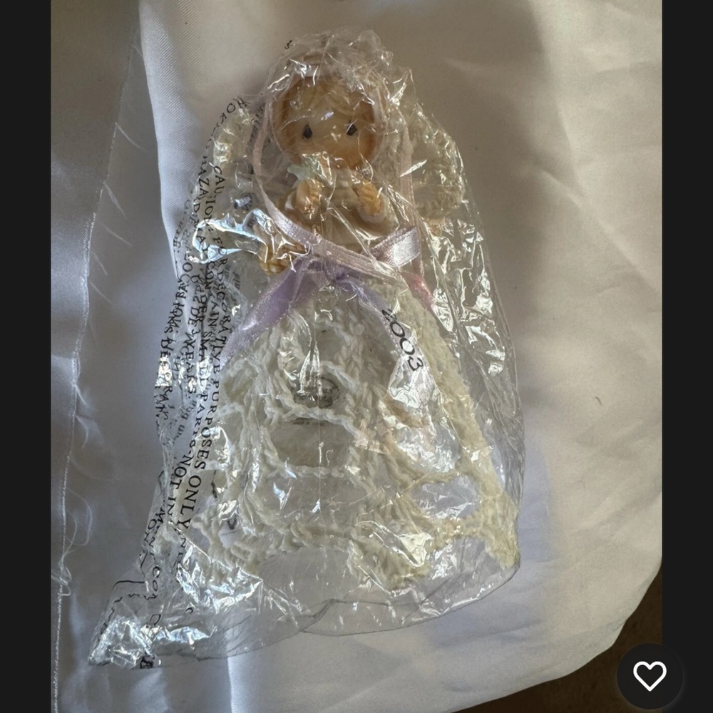 Precious Moments 2003 Graced with Lace Angel Girl/Bird Ornament 113628 NEW